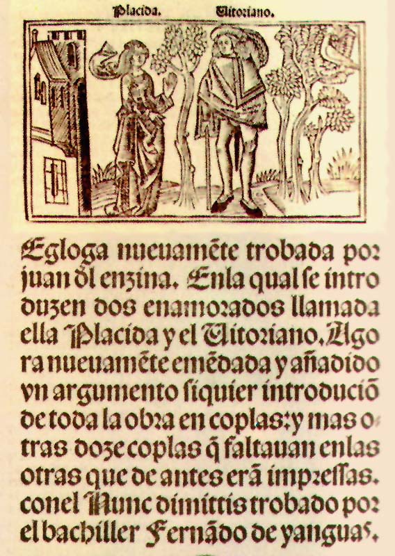Portada de la Égloga de Plácida y Vitoriano