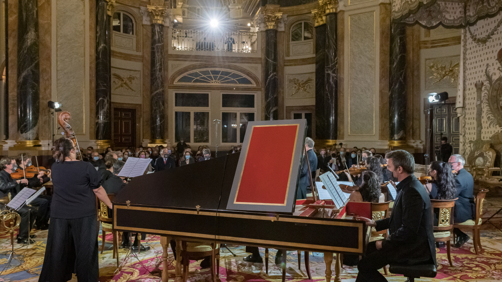 La Orquesta Barroca de la Universidad de Salamanca durante su concierto ‘Ifigenia’ en el Palacio Real de Madrid