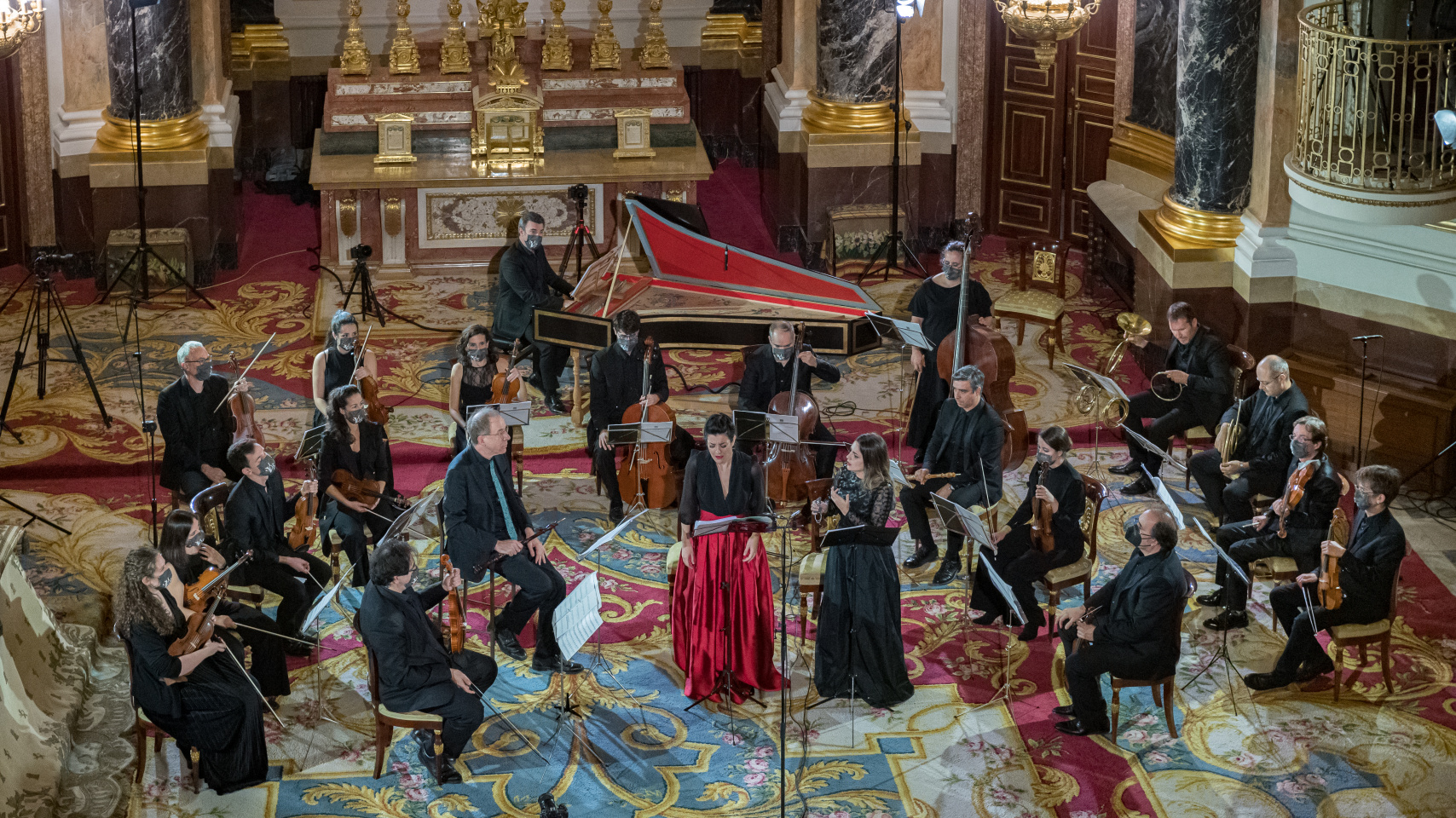 La Orquesta Barroca de la Universidad de Salamanca durante su concierto ‘Ifigenia’ en el Palacio Real de Madrid
