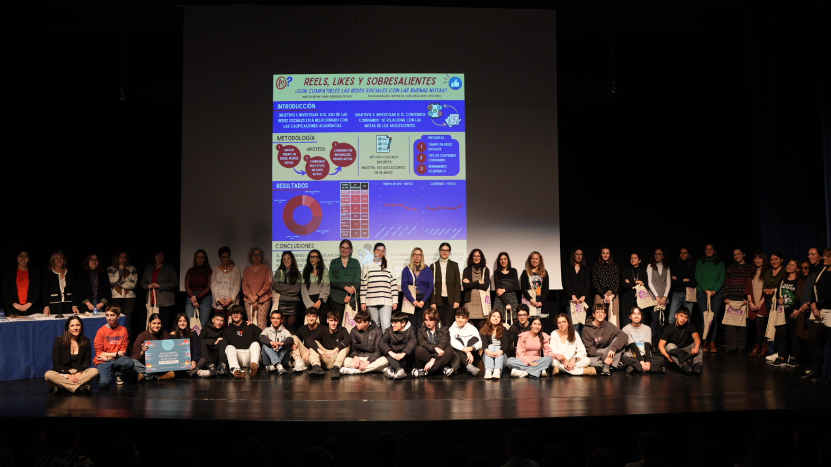 Foto de familia en la gala final de "Mujeres que cambian la USAL"