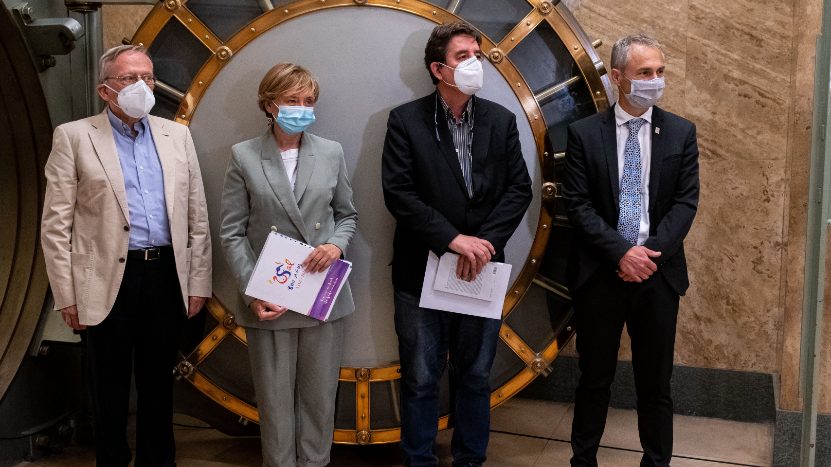 Miguel de Unamuno Adarraga, Ana Chaguaceda Toledano, Luis García Montero y Ricardo Rivero en la Caja de las Letras del Instituto Cervantes