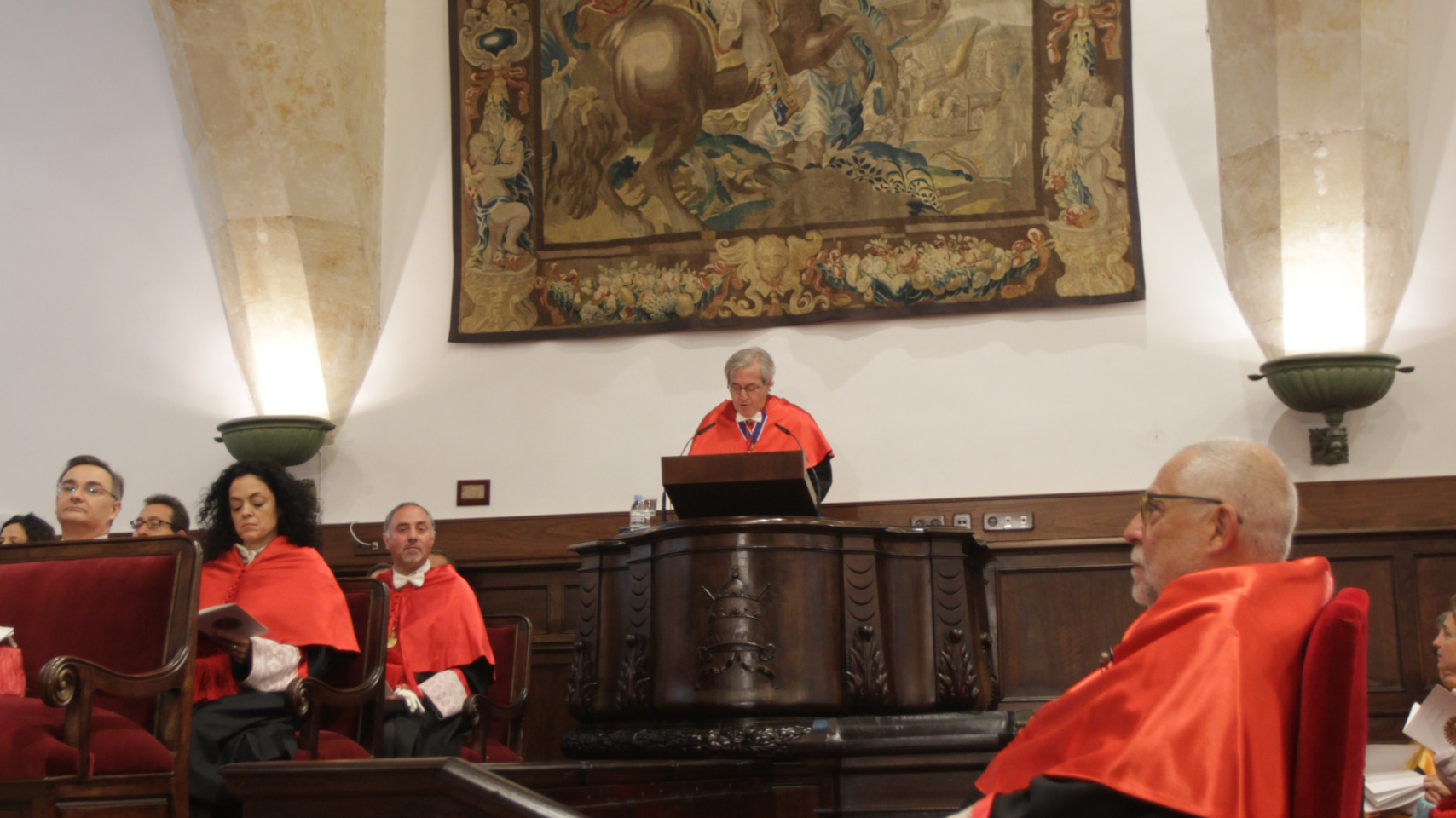 Un momento de la Laudatio del padrino, Ignacio Berdugo.