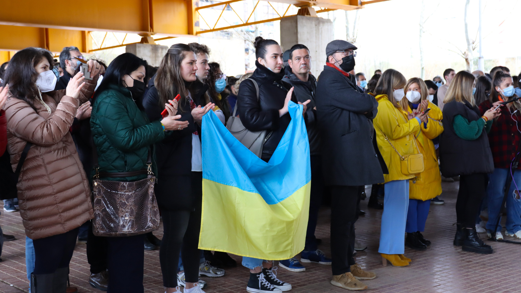 Estudiantes en la concentración por la paz