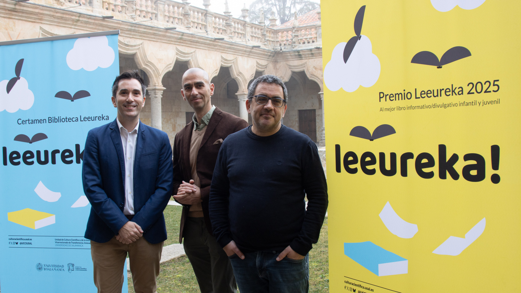 Federico Bueno de Mata, Raúl Rivas y Miguel Battaner en la presentación de Leeureka!