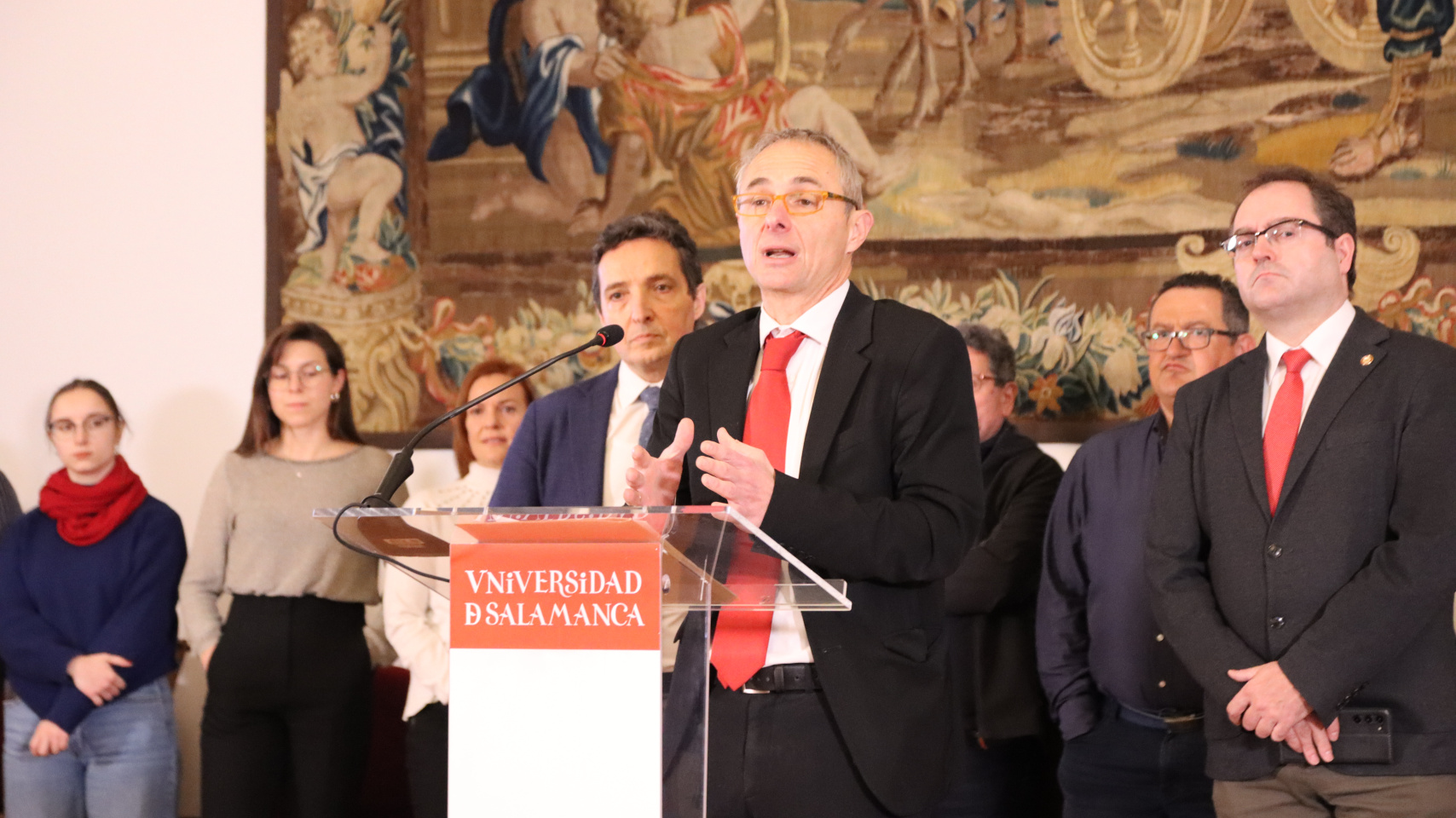 Rueda de prensa presentación Cátedra Internacional en Blockchain para Ciberseguridad en la Casa Unamuno de la Universidad de Salamanca