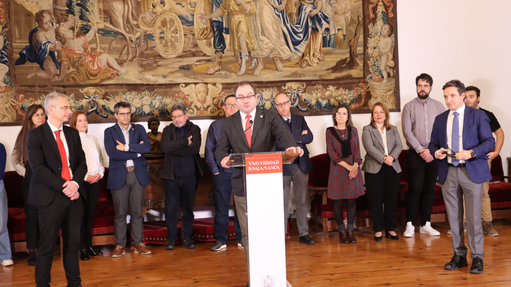 Rueda de prensa presentación Cátedra Internacional en Blockchain para Ciberseguridad en la Casa Unamuno de la Universidad de Salamanca