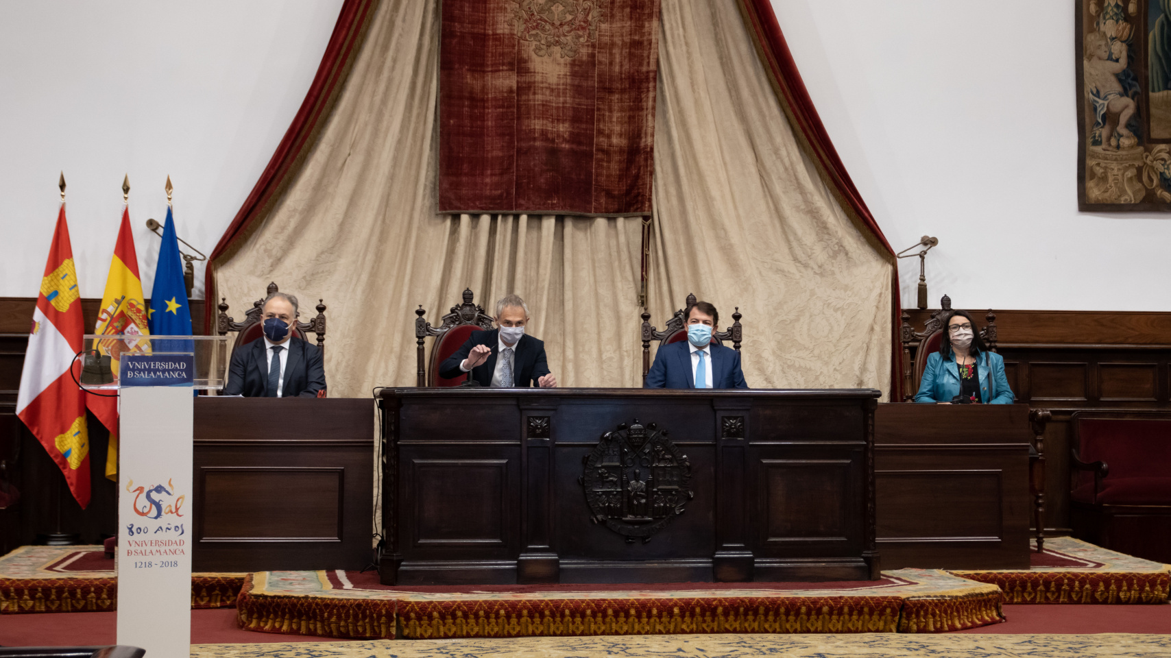 Rafael Castro Guzmán, Ricardo Rivero Ortega, Alfonso Fernández Mañueco y Ana Castro Santamaría
