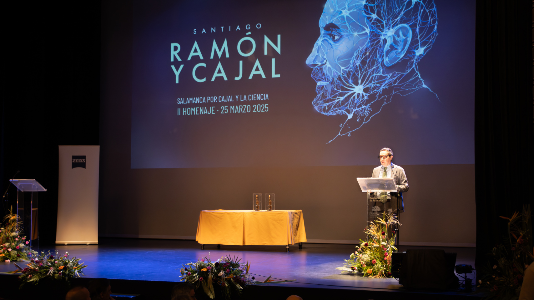 El rector Juan Manuel Corchado durante su intervención en las II jornadas Salamanca: por Cajal y la Ciencia