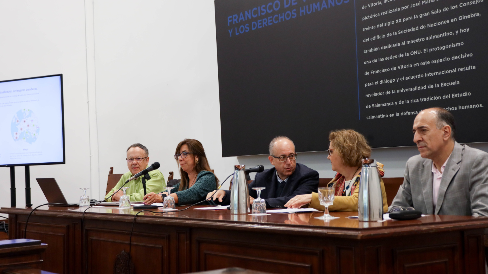 Modesto Escobar, Tránsito Ferreras, José Miguel Mateos, Margarita Beceda y Ángel Zazo Rodríguez en la presentación del proyecto.
