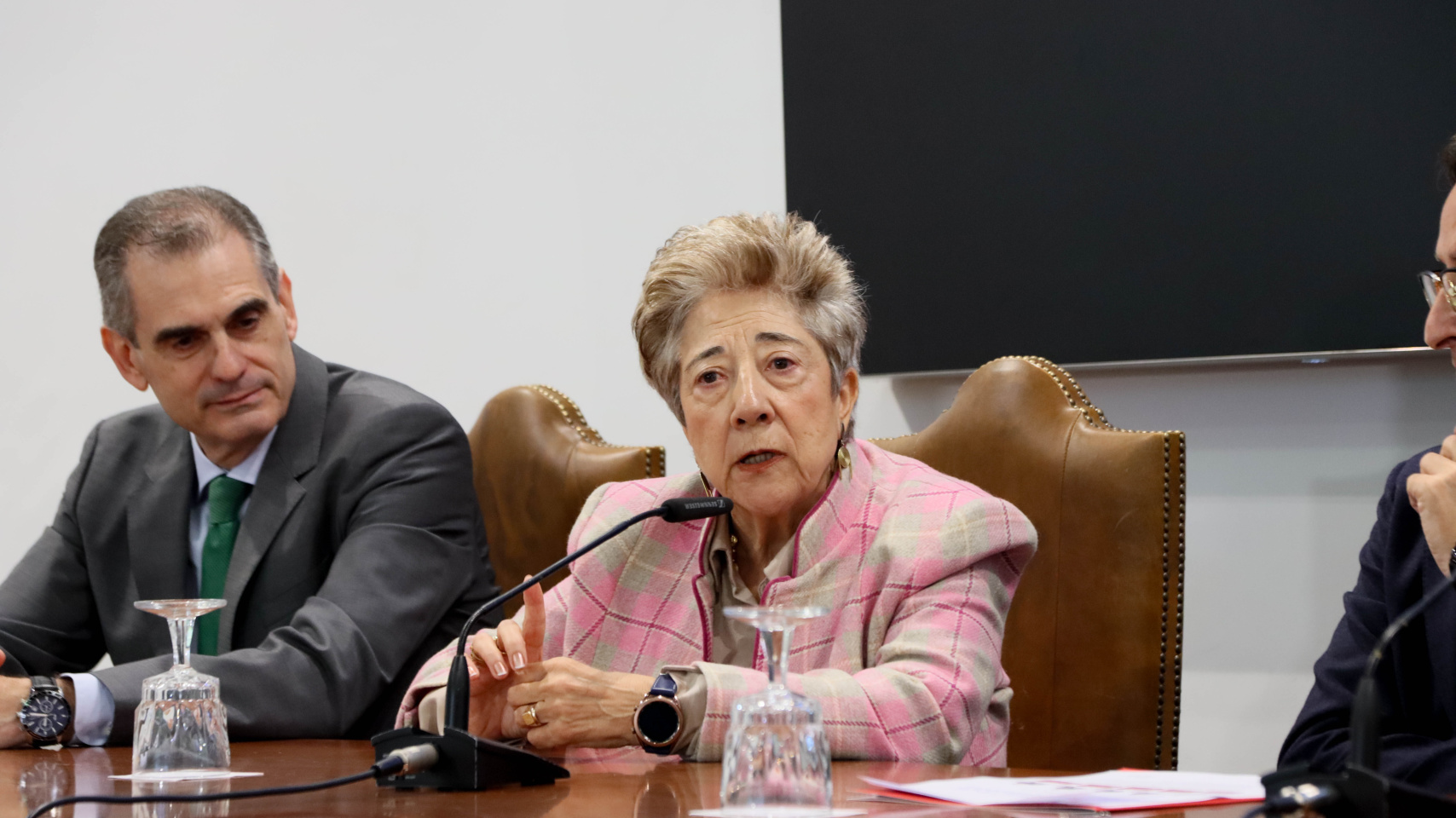 Araceli Mangas durante la rueda de prensa