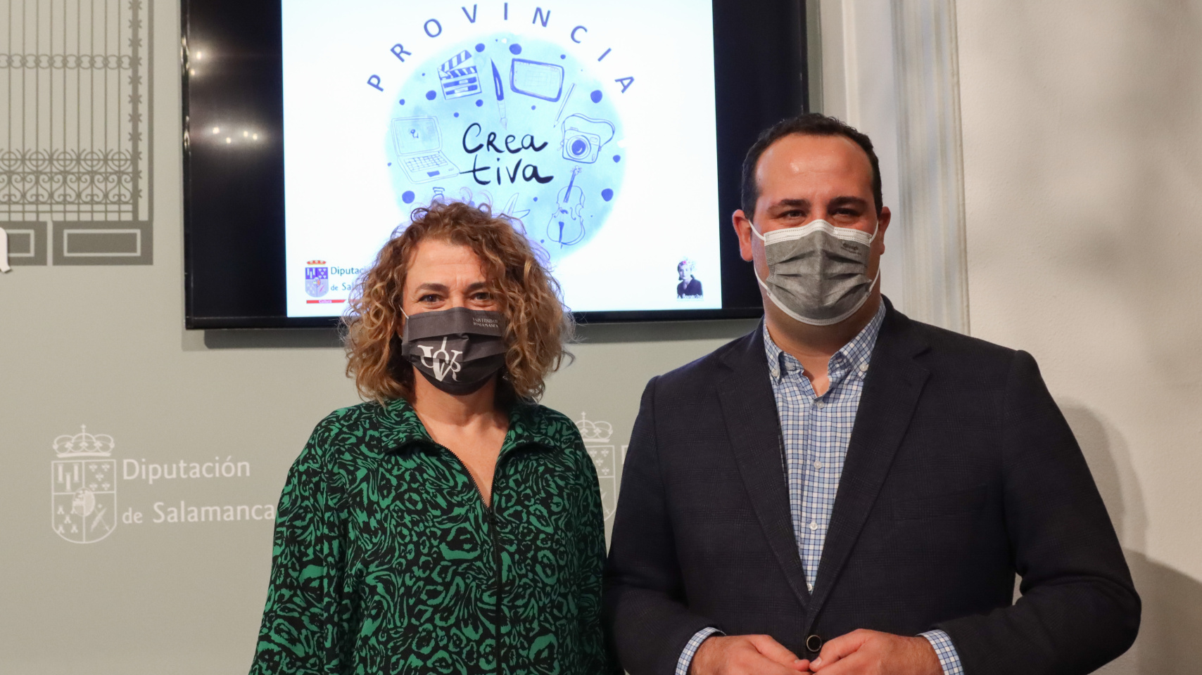 Ana María Martín, vicerrectora de Salud y Asuntos Sociales y David Mingo, diputado de Cultura