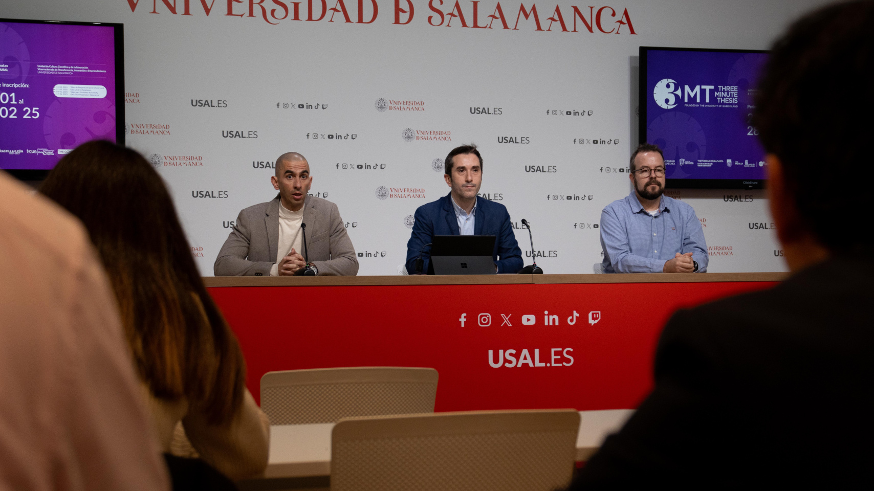 Presentación del certamen "Three minute Thesis" a los medios de comunicación
