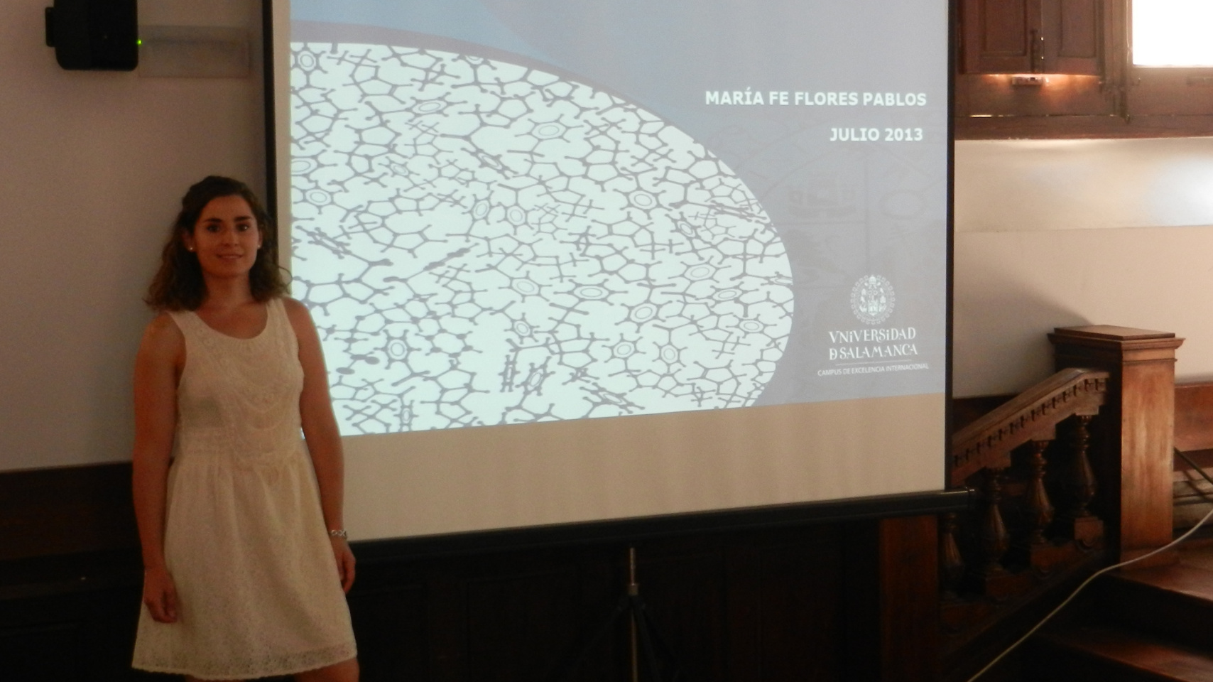 La investigadora, en la defensa pública de su trabajo