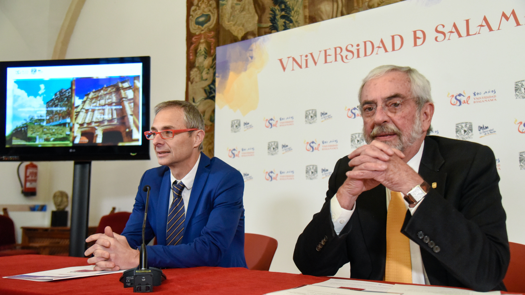 Los rectores de las universidades de Salamanca y Nacional Autónoma de México presentan la Semana de la UNAM en la USAL