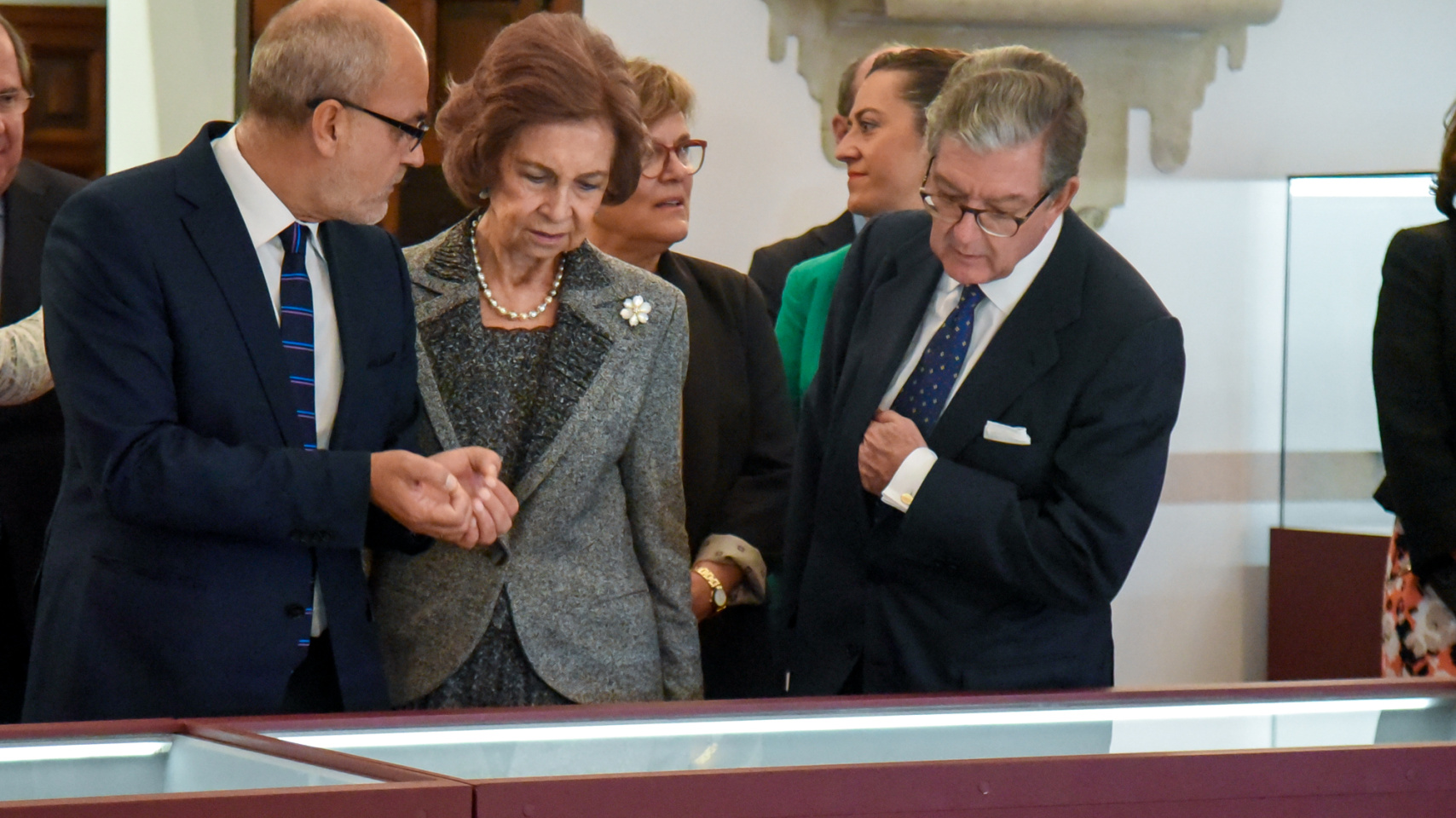 Un momento de la visita a la exposición