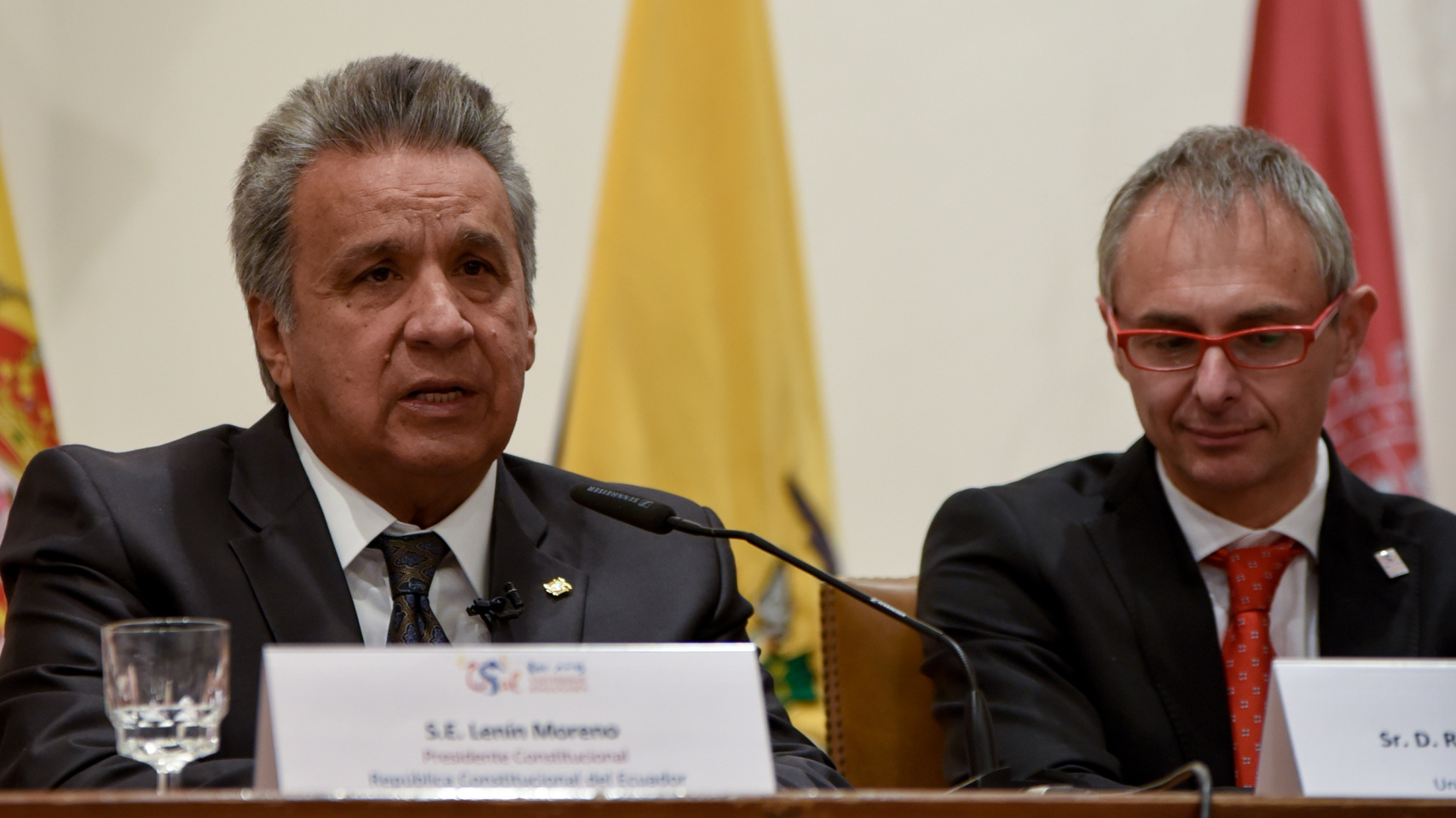 El presidente de Ecuador durante su intervención