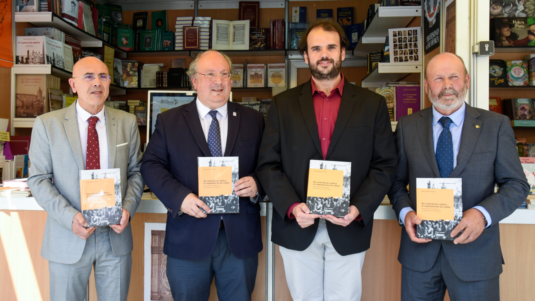 José Luis de las Heras, Enrique Cabero, Isaac Martín Nieto y Ernesto Moronta en la presentación del libro
