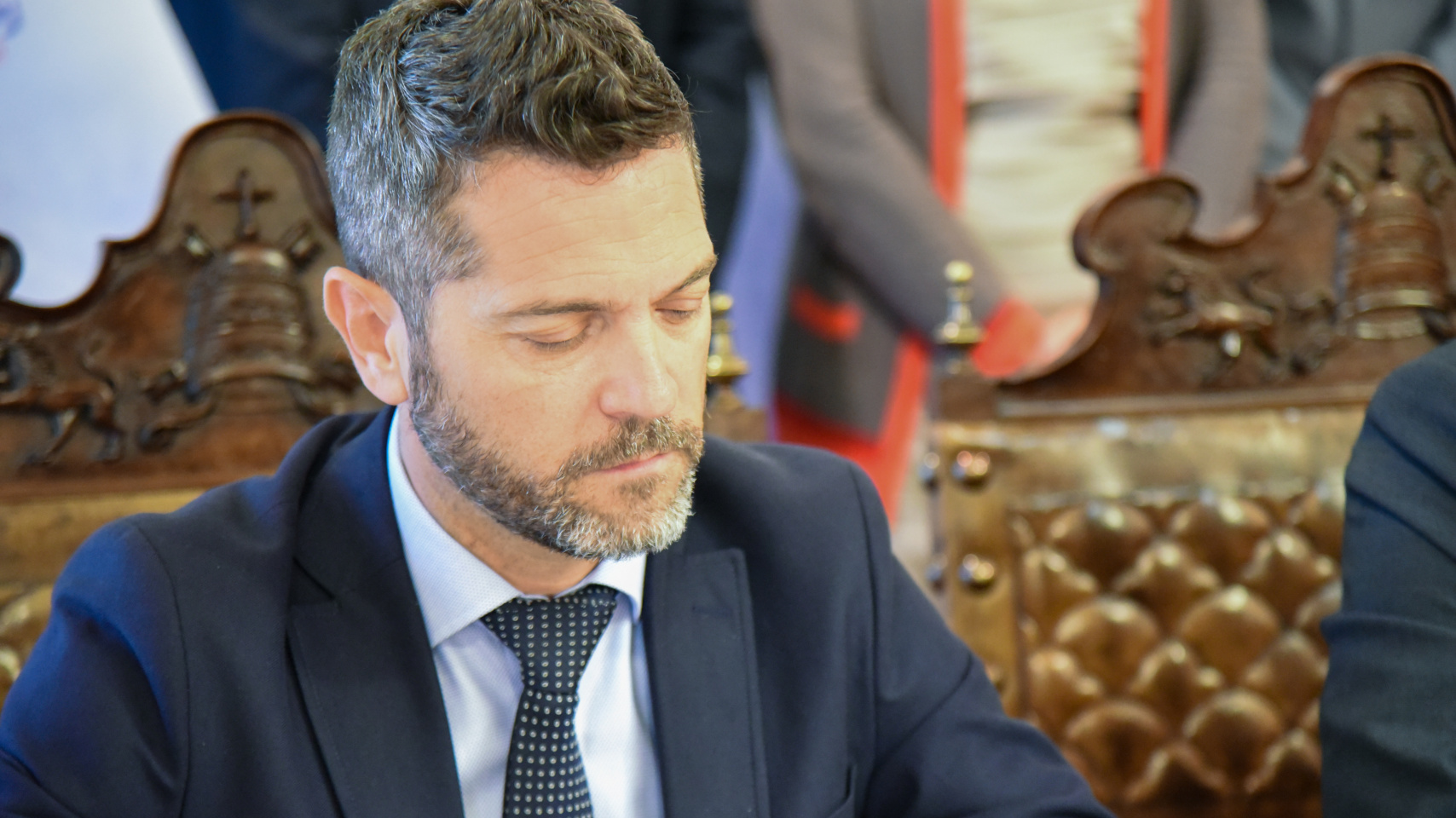 El concejal de Cultura, Turismo y Comercio de Salamanca, Julio López, durante la presentación