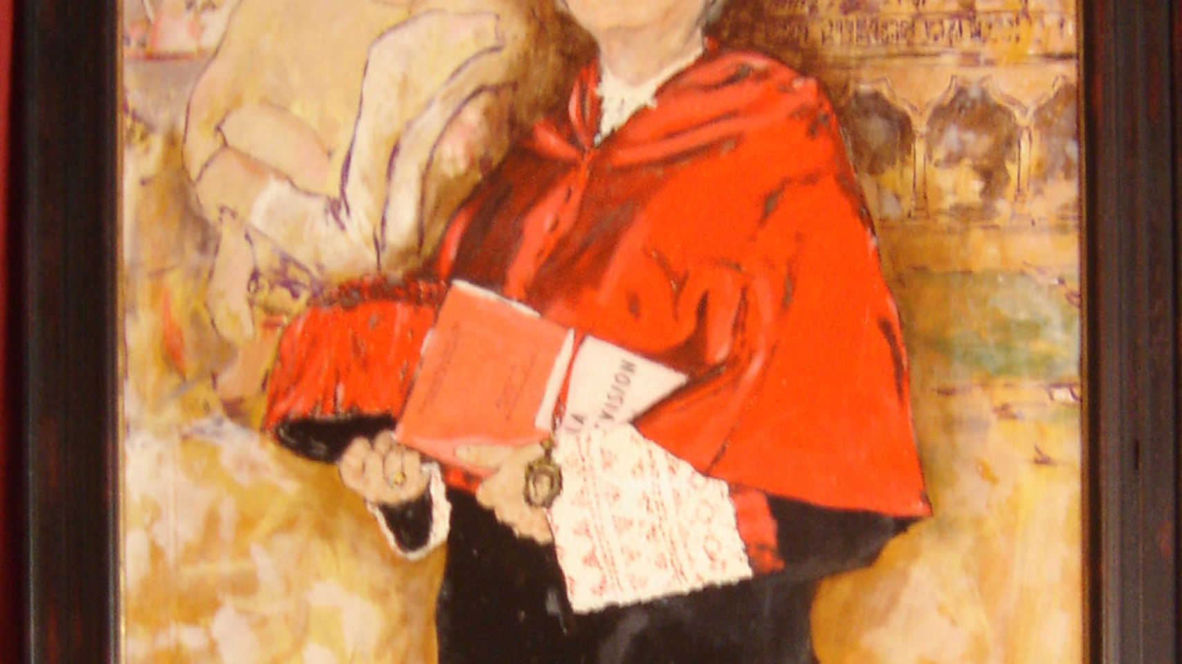 Retrato de Mª del Carmen Calvo Sánchez presente en la Sala de Juntas de la Facultad de Derecho, como homenaje por su paso por el decanato del centro