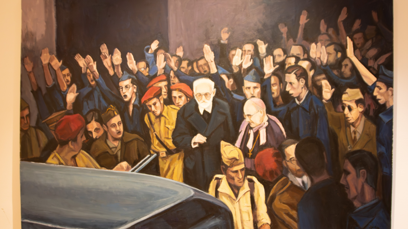 El lienzo “El rector es expulsado de la Universidad” del pintor vasco Ignacio Ipiña en Casa-Museo Unamuno de la Universidad de Salamanca