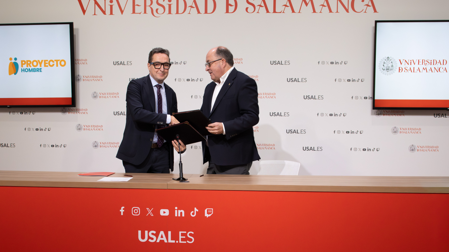 La Universidad de Salamanca colaborará con la Asociación Proyecto Hombre en áreas vinculadas a la investigación y el desarrollo