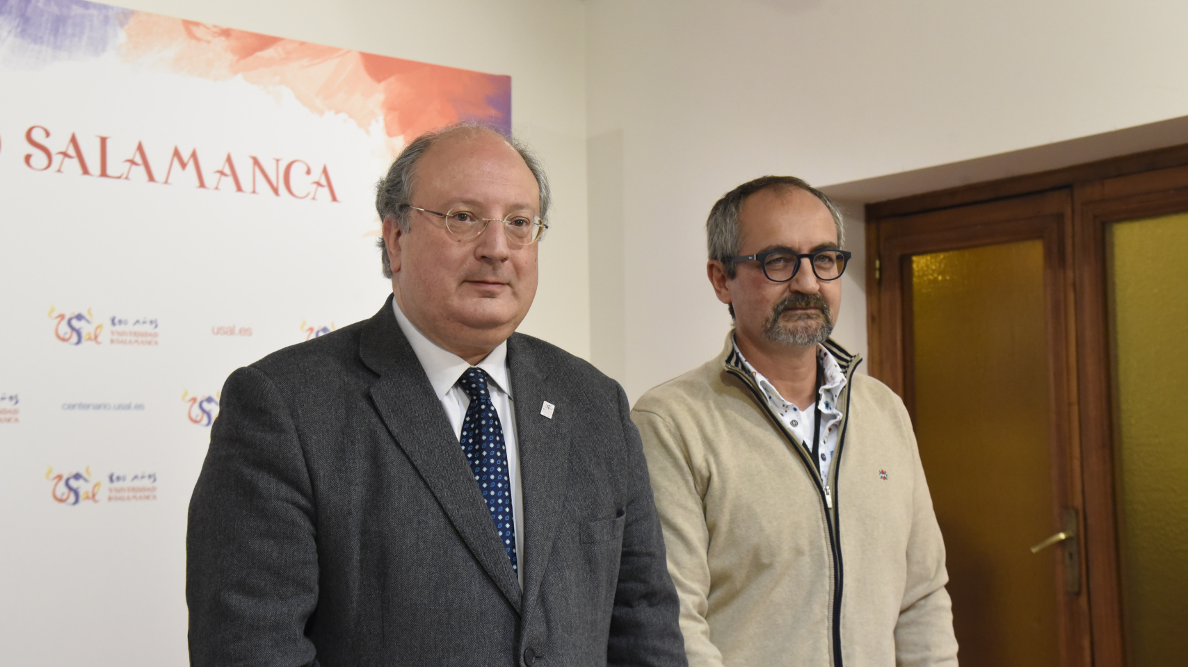 Enrique Cabero y Luis Barrio en la presentación de la Muestra.