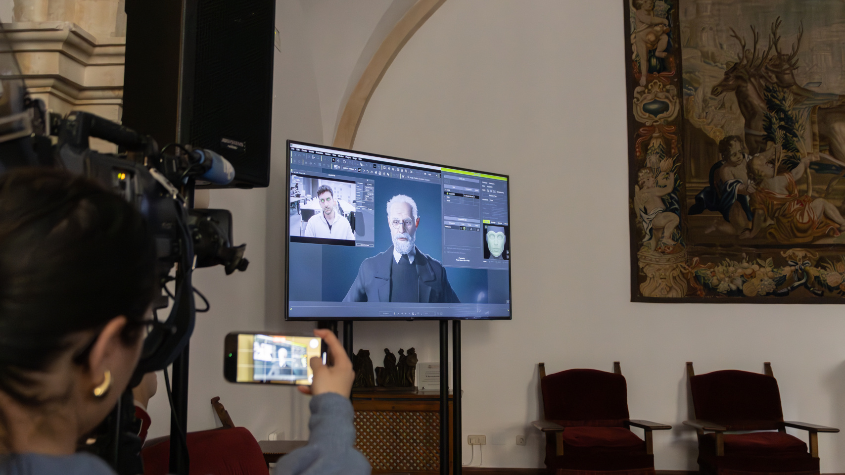 Muestra del avatar de Unamuno presentada en Casa-Museo Unamuno.