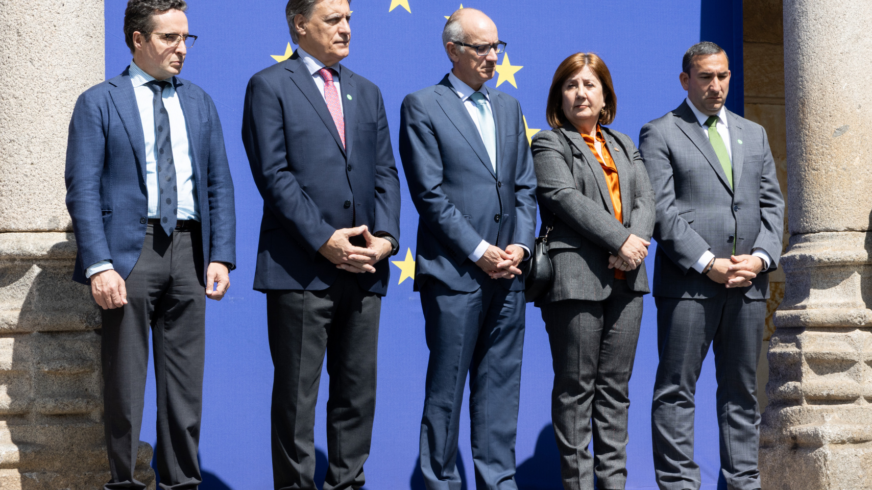 El rector Juan Manuel Corchado, el alcalde Carlos Manuel García Carbayo, el presidente Javier Iglesias, la subdelegada Rosa López y el delegado Eloy Ruiz Marcos.