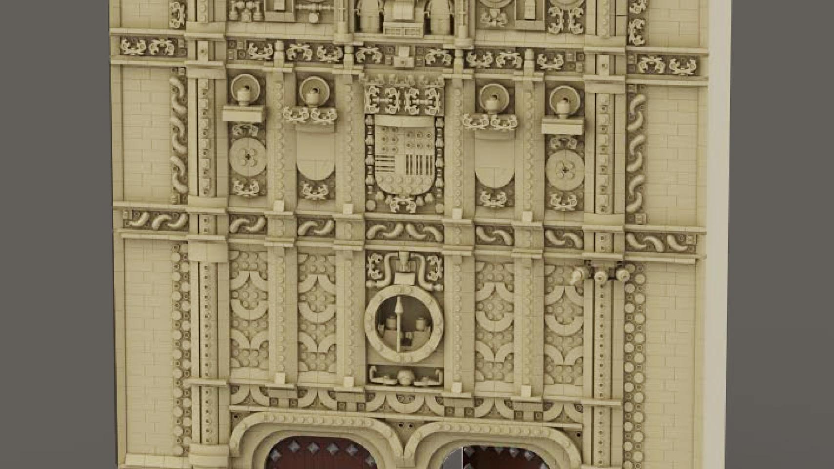 Comienza la reproducción a escala de la fachada del Edificio de las Escuelas Mayores con piezas de LEGO