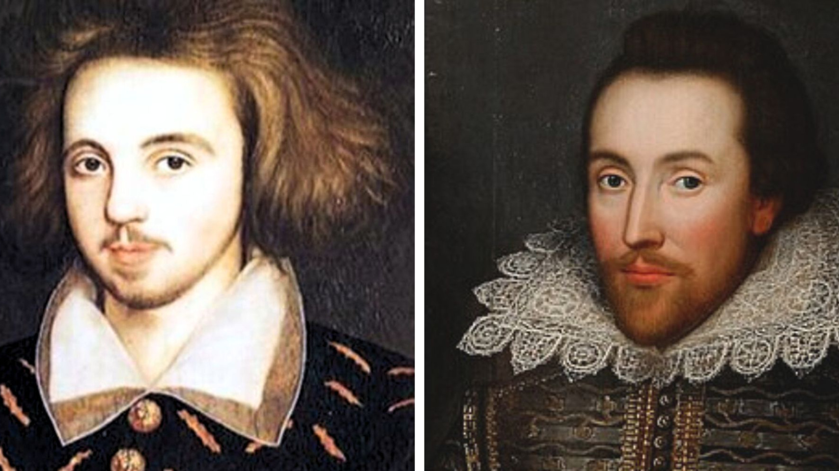Christopher Marlowe, dramaturgo, poeta y traductor inglés; y William Shakespeare, dramaturgo, poeta y actor inglés.