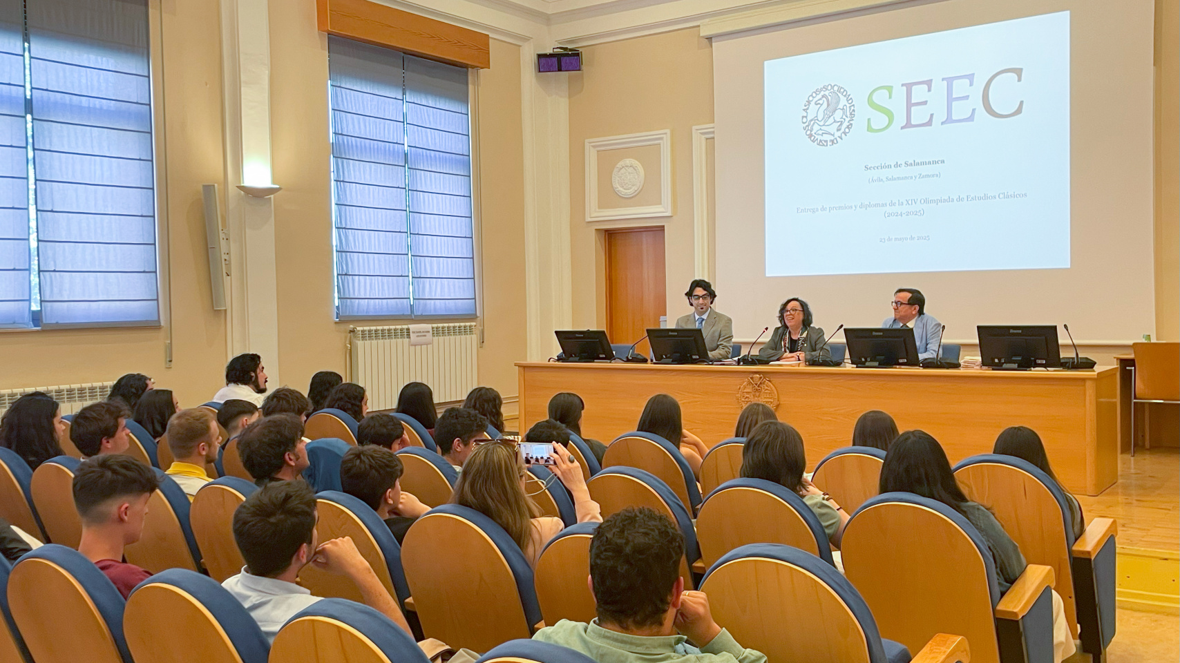 Acto de entrega de los premios de la XIV Olimpiada de Estudios Clásicos