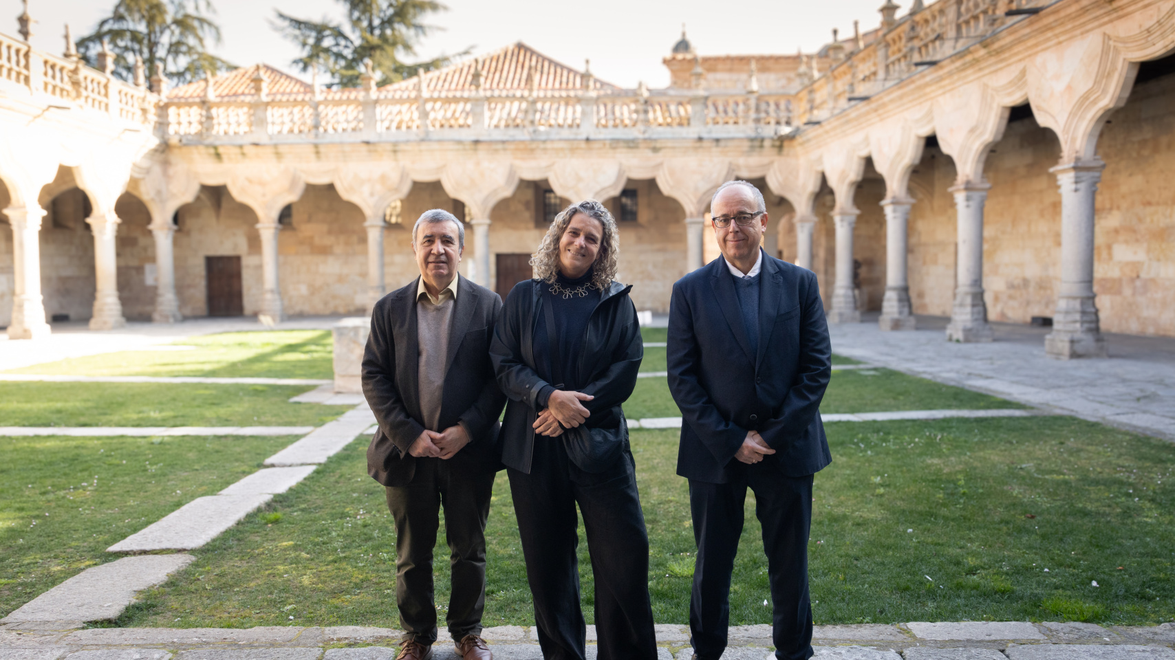 Luis García Ortiz, Renata Bertazz y José Miguel Mateos Roco presentan a los medios la incorporación al IBSAL de la científica