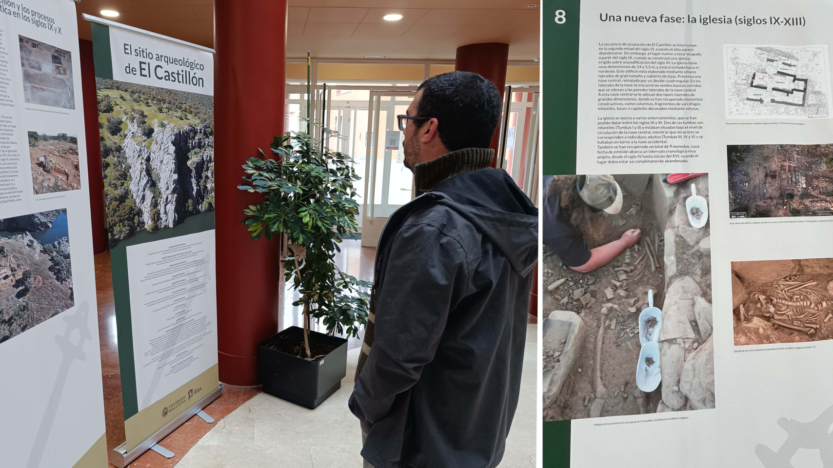Visitante viendo la exposición ‘La Meseta del Duero después de Roma’