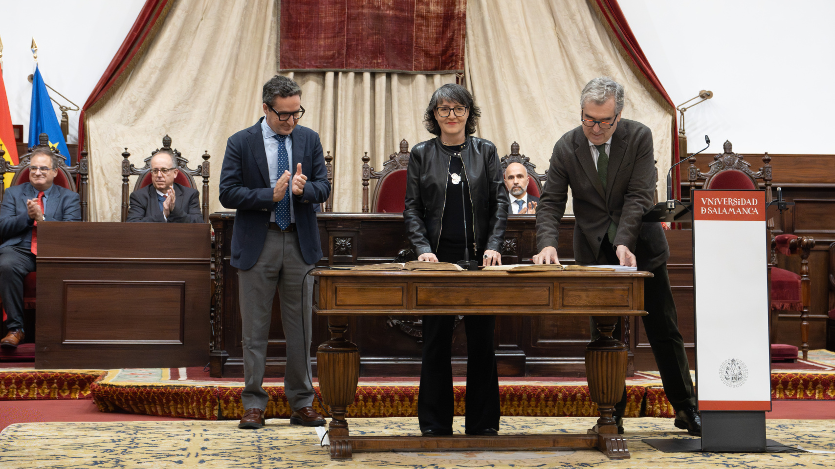 Toma de posesión de profesores de la USAL en el Paraninfo de la Universidad de Salamanca