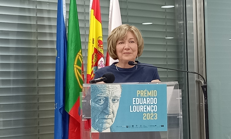 La escritora portuguesa Lidia Jorge en el acto de entrega del premio