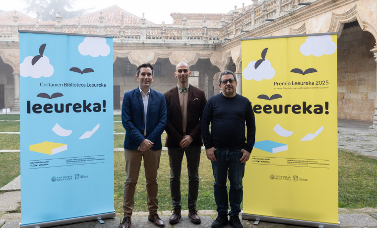 Federico Bueno de Mata, Raúl Rivas y Miguel Battaner en la presentación de Leeureka!