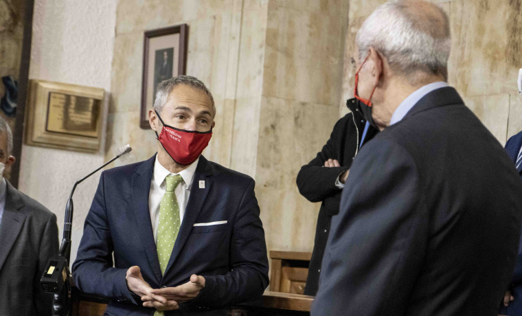 Ricardo Rivero, Rector de la Universidad de Salamanca y Pedro Díaz, consejero delegado de Gruposa  