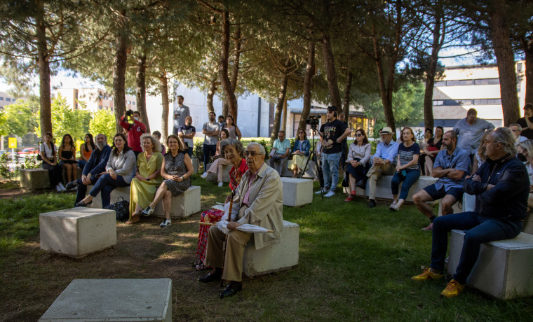 Asistentes a la inauguración de la aula ecológica
