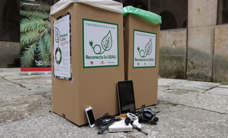 Contenedores de reciclaje de dispositivos eléctricos y electrónicos de la USAL