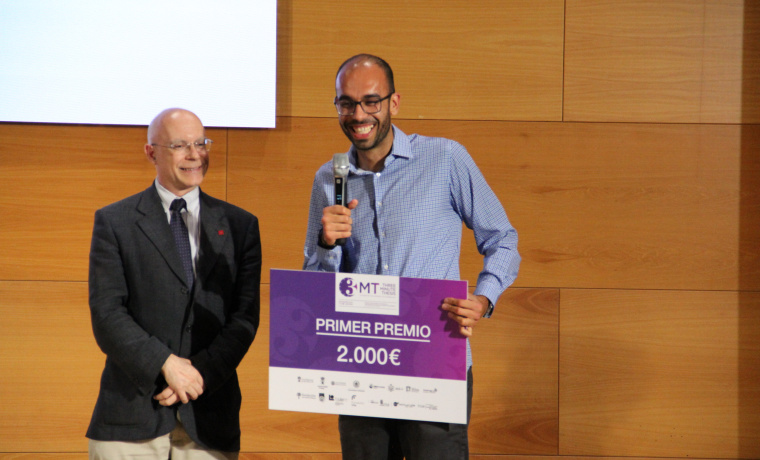 Madalin Marian Deliu Demitru, doctorando del programa de Lectura y Comprensión de la Universidad de Salamanca y primer premio.