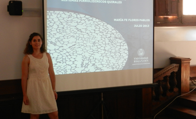 La investigadora, en la defensa pública de su trabajo