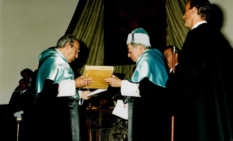 Investidura como doctor honoris causa de George Steiner en el Paraninfo de la Universidad de Salamanca. Foto: Candi