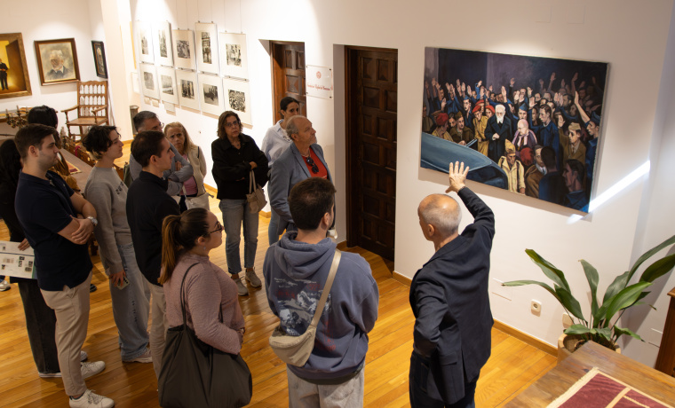Grupo de visitantes en el 'Día de Miguel de Unamuno' en la Casa-Museo Unamuno 