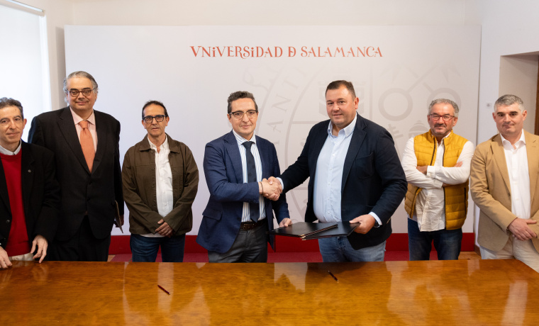 Firma de convenio de colaboración entre la Universidad de Salamanca y el ayuntamiento de Villoria