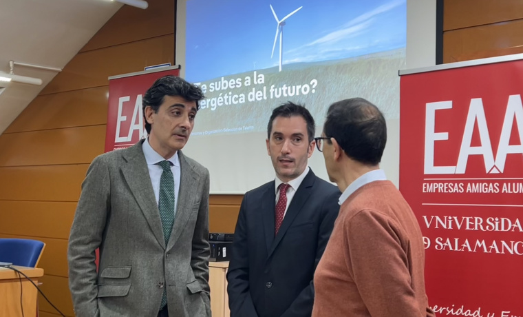 Federico Bueno de Mata,  Ignacio Antolín e Higinio Ramos en la presentación de las becas
